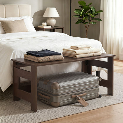 Portable Low Floor Table with Foldable Legs for Living Room, Brown Coffee Tables at Gallery Canada