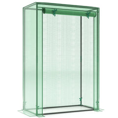 Portable Mini Greenhouse with Roll-Up Zippered Door, Green
