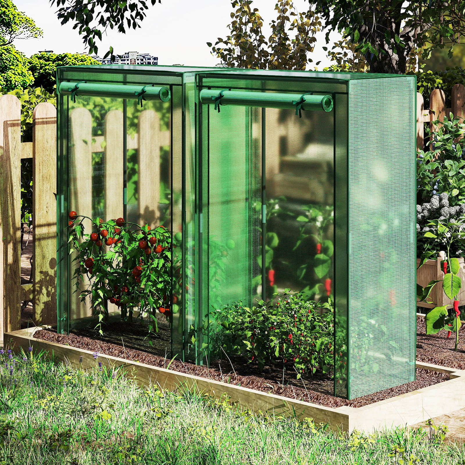 Portable Mini Greenhouse with Roll-Up Zippered Door, Green Greenhouses at Gallery Canada