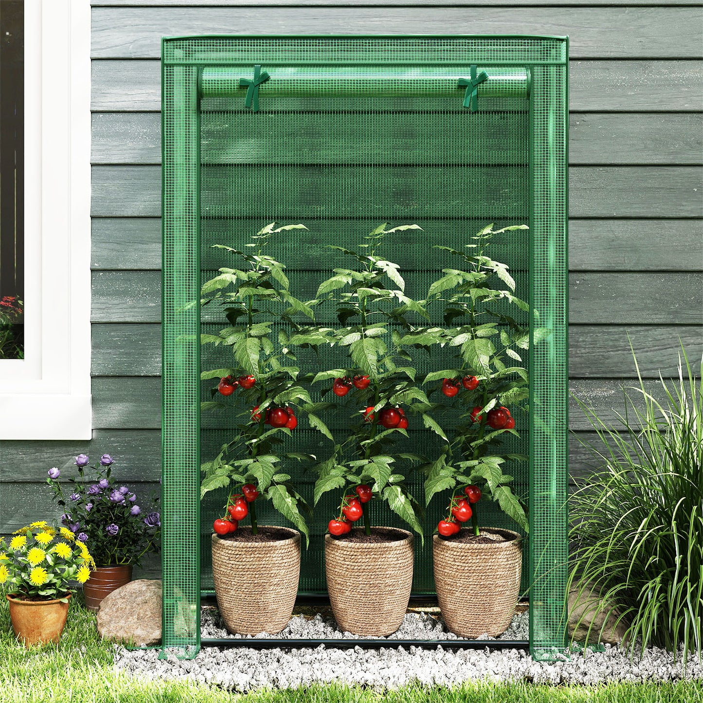 Portable Mini Greenhouse with Roll-Up Zippered Door, Green Greenhouses at Gallery Canada
