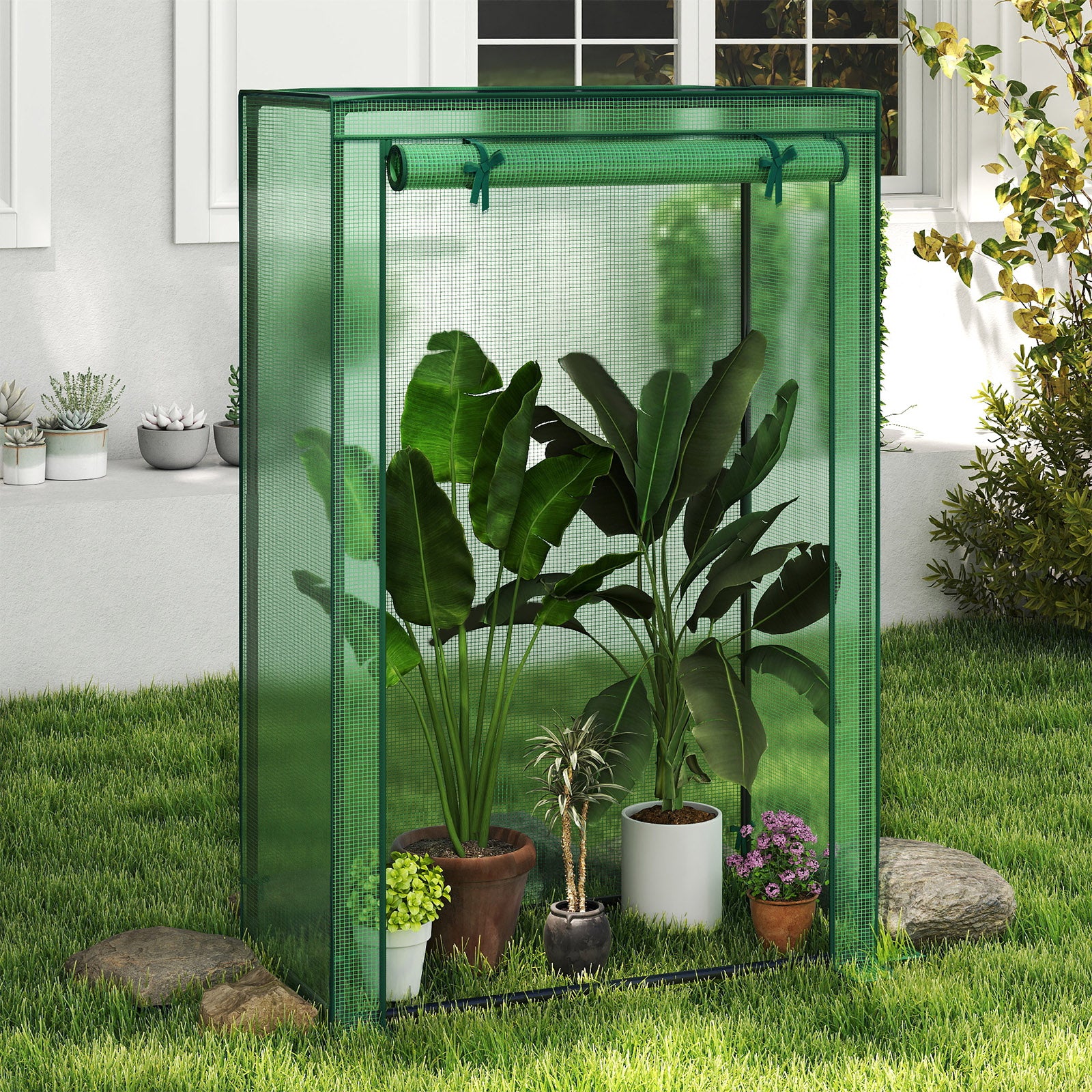 Portable Mini Greenhouse with Roll-Up Zippered Door, Green Greenhouses at Gallery Canada