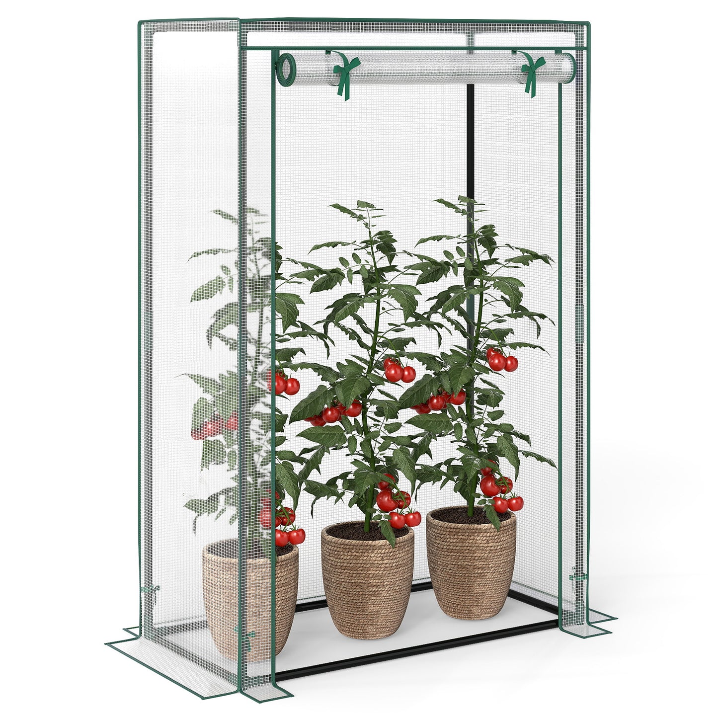 Portable Mini Greenhouse with Roll-Up Zippered Door, White Greenhouses at Gallery Canada