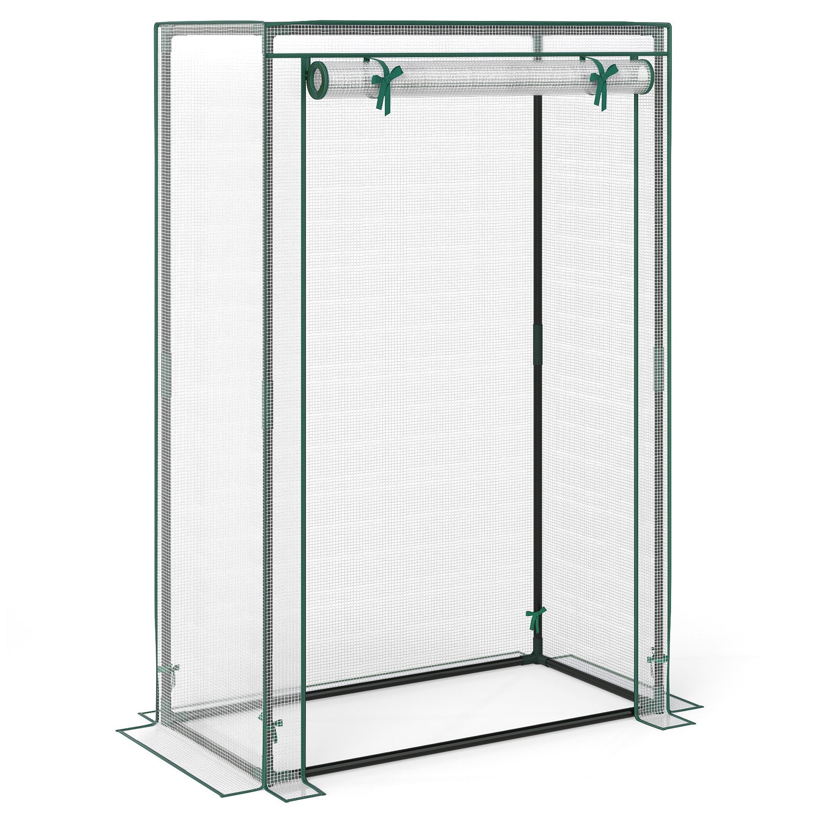 Portable Mini Greenhouse with Roll-Up Zippered Door, White Greenhouses White at Gallery Canada