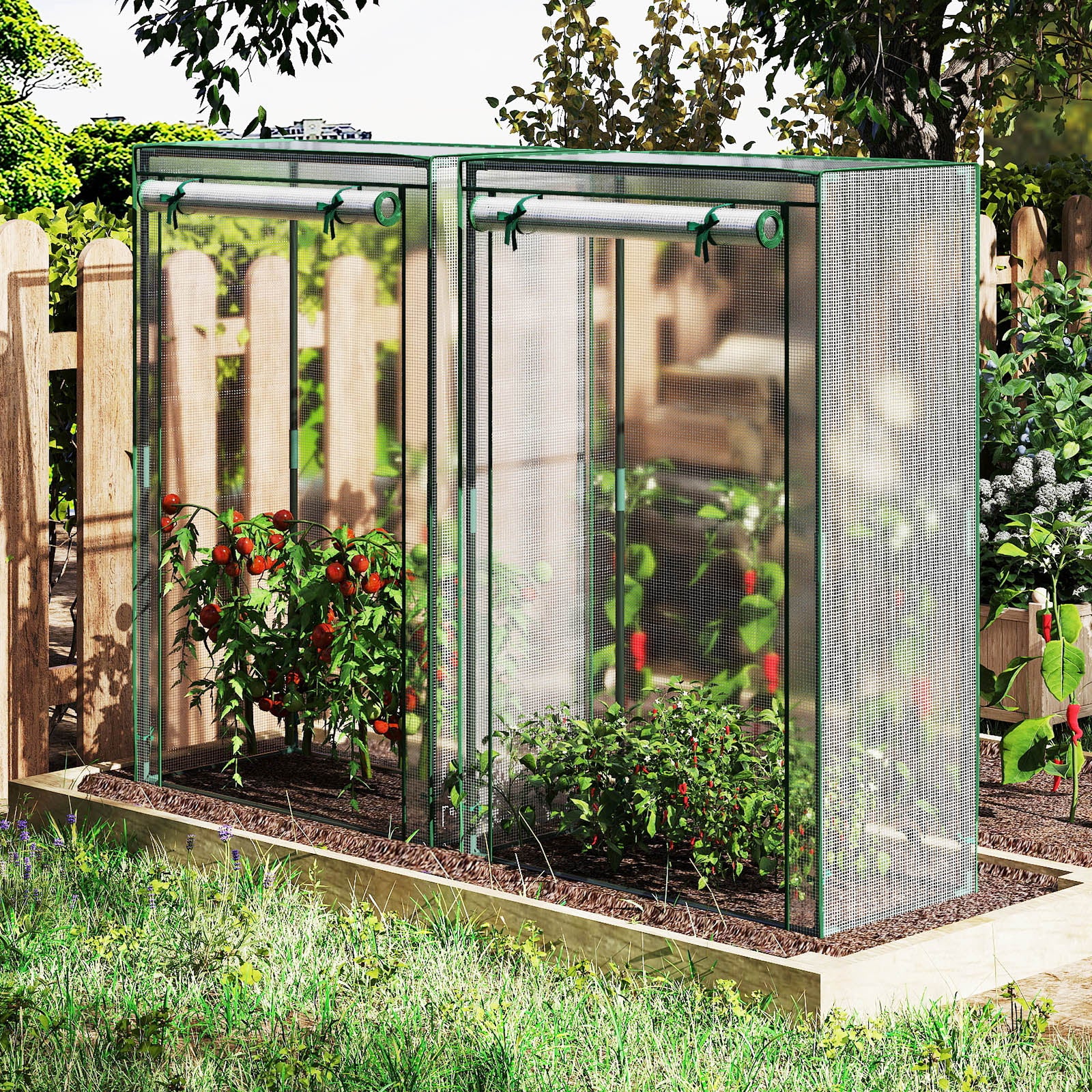 Portable Mini Greenhouse with Roll-Up Zippered Door, White Greenhouses at Gallery Canada