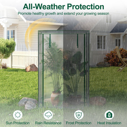 Portable Mini Greenhouse with Roll-Up Zippered Door, White Greenhouses at Gallery Canada