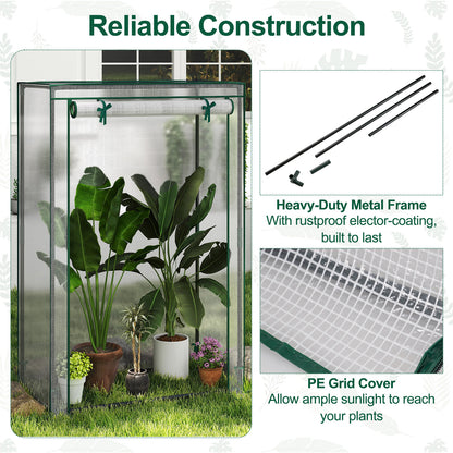 Portable Mini Greenhouse with Roll-Up Zippered Door, White Greenhouses at Gallery Canada