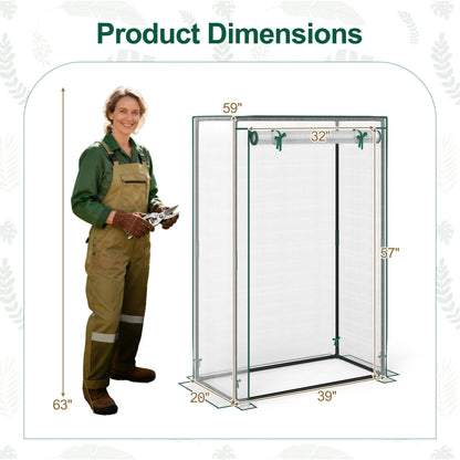 Portable Mini Greenhouse with Roll-Up Zippered Door, White Greenhouses at Gallery Canada