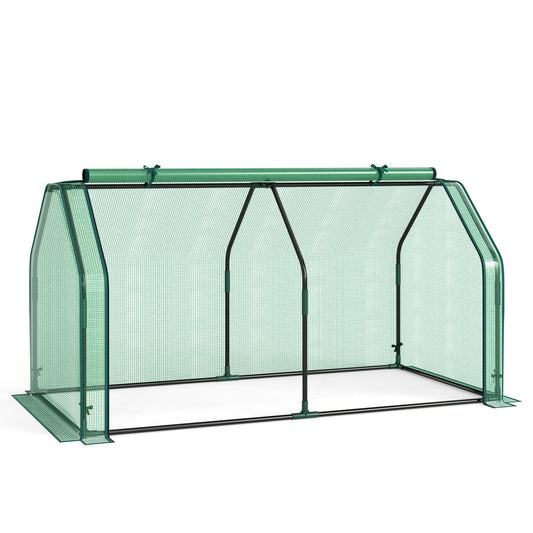 Portable Mini Greenhouse with PE Cover, Zippered Door, Green Greenhouses Green at Gallery Canada