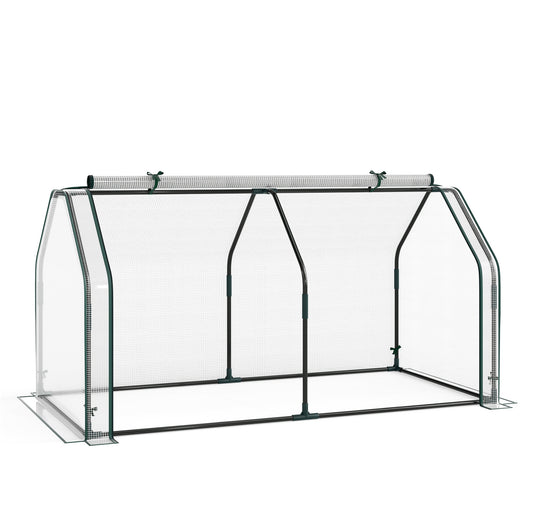 Portable Mini Greenhouse with PE Cover & Zippered Door, White Greenhouses White at Gallery Canada