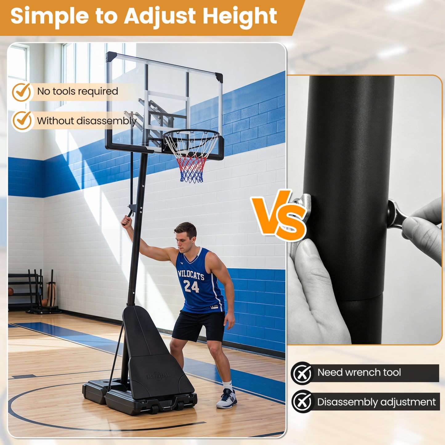 Portable Basketball Hoop, Adjustable Goal System Sport Equipments at Gallery Canada