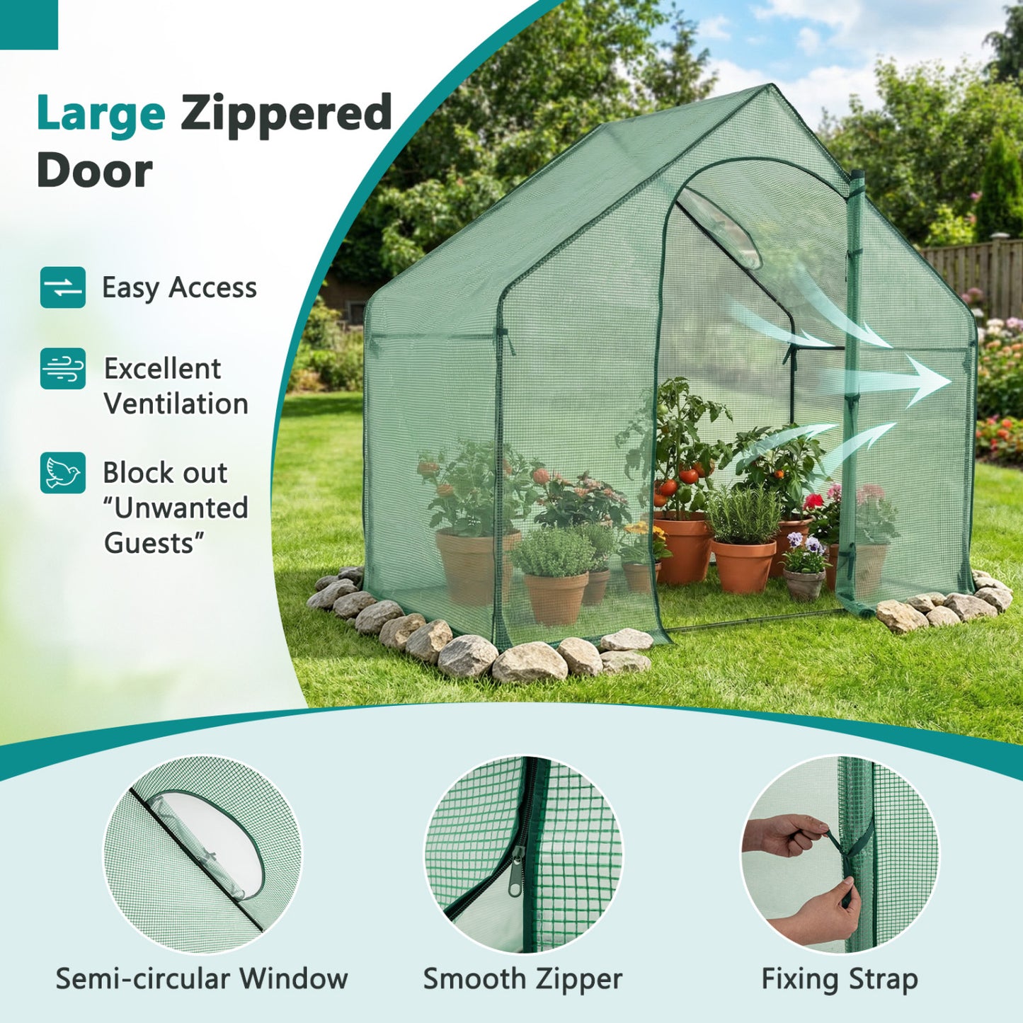 Portable Outdoor Warm House, PE Cover, Roll-Up Zippered Door Greenhouses at Gallery Canada