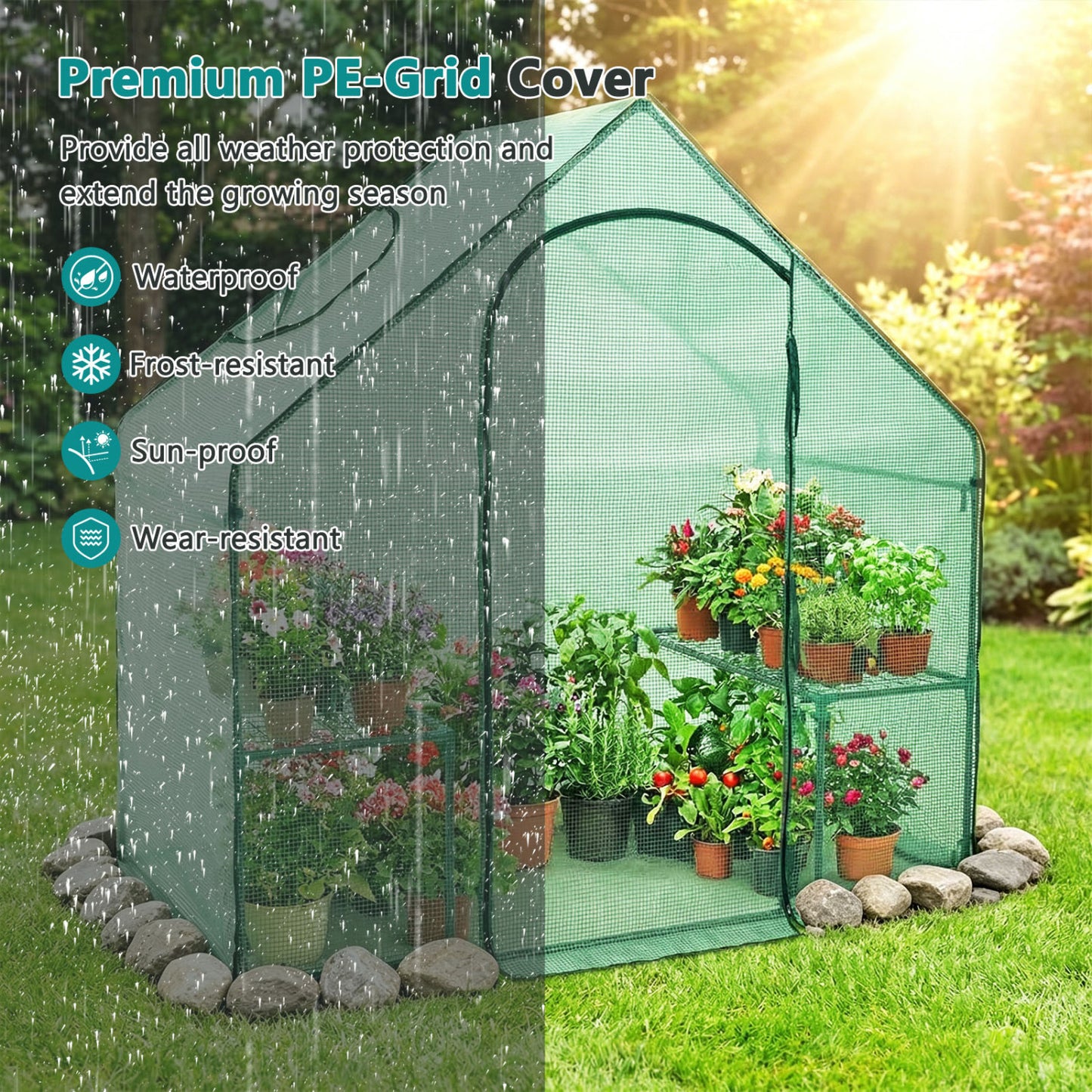 Portable Outdoor Warm House, PE Cover, Roll-Up Zippered Door Greenhouses at Gallery Canada