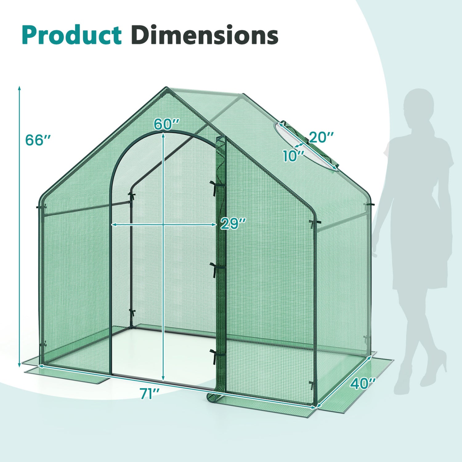 Portable Outdoor Warm House, PE Cover, Roll-Up Zippered Door Greenhouses at Gallery Canada