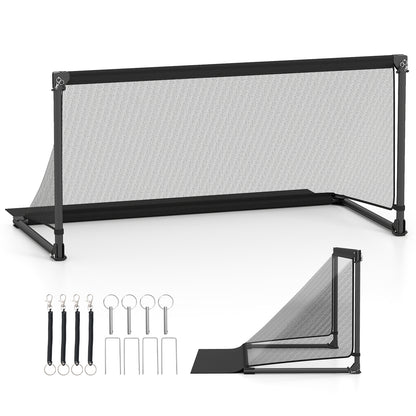 Portable POP Up Toddler Soccer Net with Metal Frame-L, Black