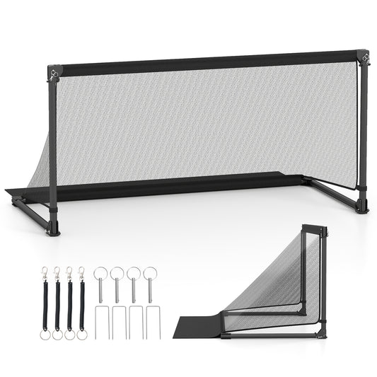 Portable POP Up Toddler Soccer Net with Metal Frame-L, Black