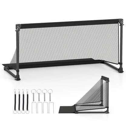 Portable POP Up Toddler Soccer Net with Metal Frame-M, Black