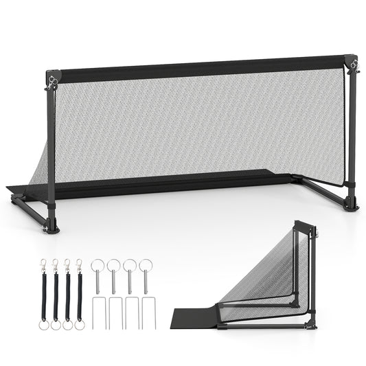 Portable POP Up Toddler Soccer Net with Metal Frame-M, Black