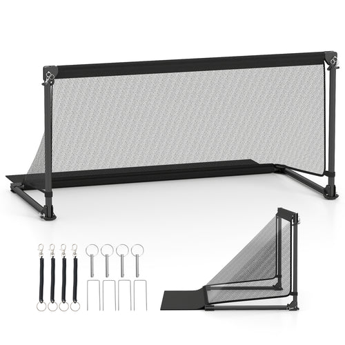 Portable POP Up Toddler Soccer Net with Metal Frame-M, Black
