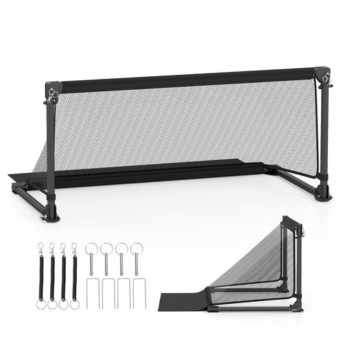 Portable POP Up Toddler Soccer Net with Metal Frame-S, Black