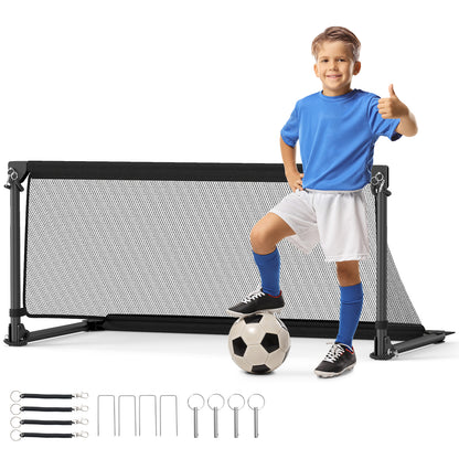Portable POP Up Toddler Soccer Net with Metal Frame-S, Black