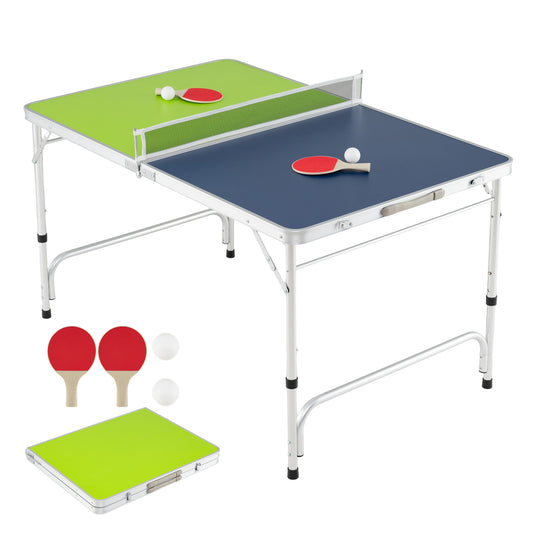 Portable Ping Pong Table Foldable Table Tennis Table with Aluminum Frame, Green Sport Equipments Green at Gallery Canada