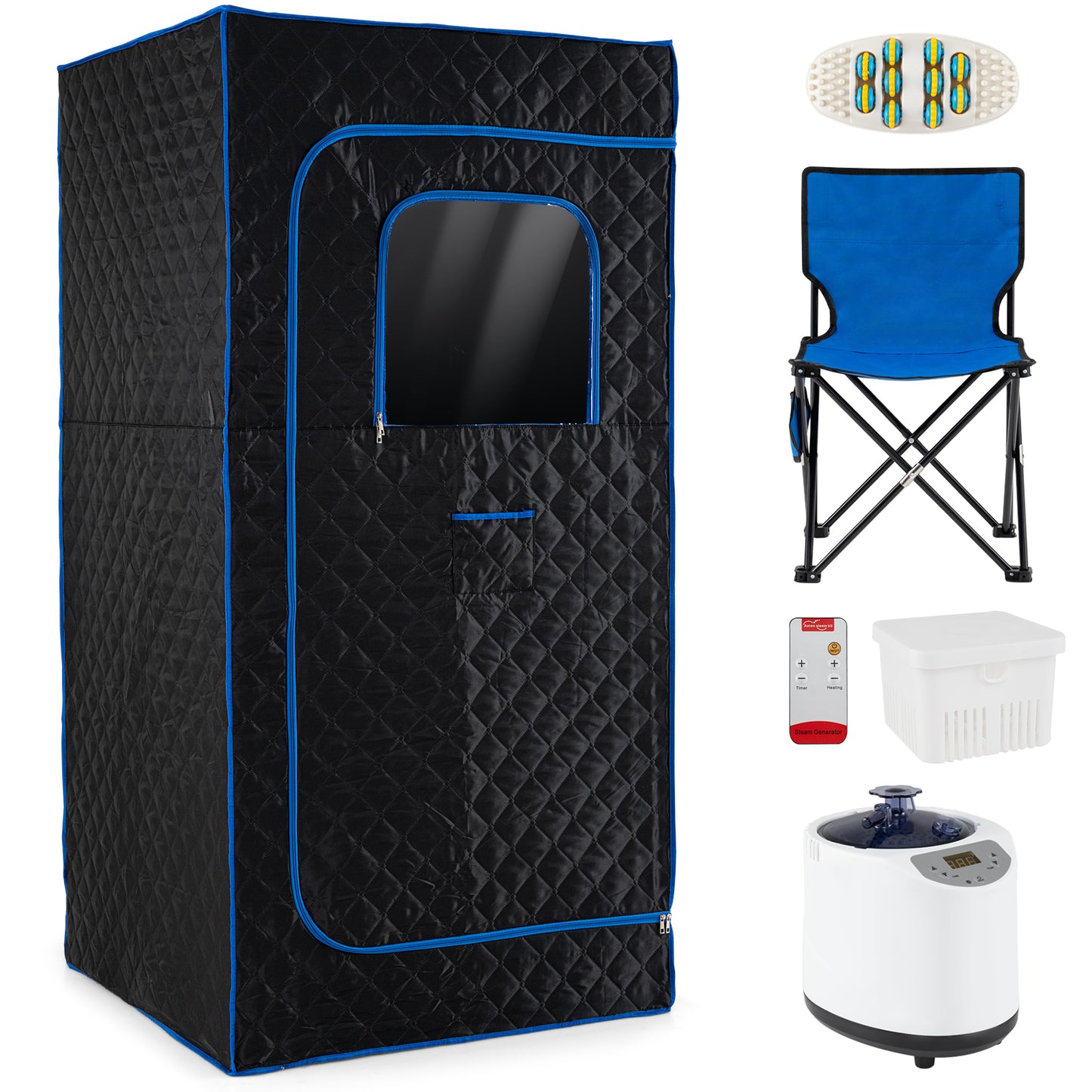 Portable Steam Sauna Box with 3L/1200W Fast-Heat Steamer and 15-Level Temperature, Blue Sauna at Gallery Canada