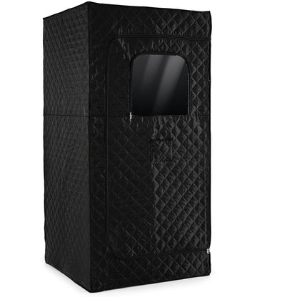 Portable Steam Sauna Box with 3L/1200W Fast-Heat Steamer and 15-Level Temperature, Black Sauna Black at Gallery Canada