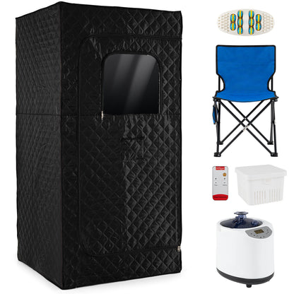 Portable Steam Sauna Box with 3L/1200W Fast-Heat Steamer and 15-Level Temperature, Black Sauna at Gallery Canada