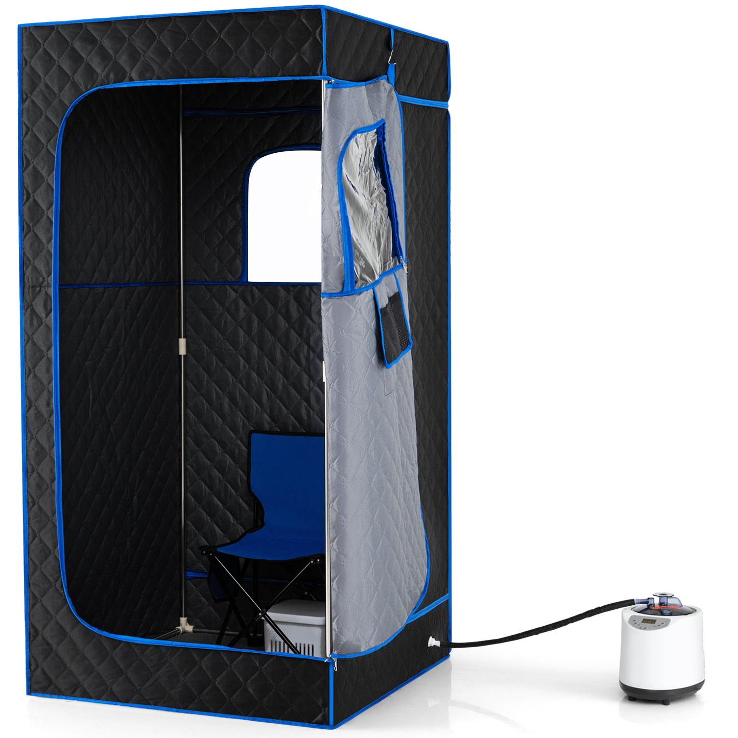 Portable Steam Sauna Box with 3L/1200W Fast-Heat Steamer and 15-Level Temperature, Blue Sauna at Gallery Canada