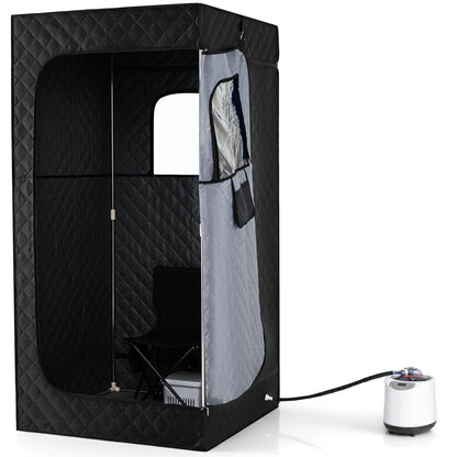 Portable Steam Sauna Box with 3L/1200W Fast-Heat Steamer and 15-Level Temperature, Black Sauna at Gallery Canada