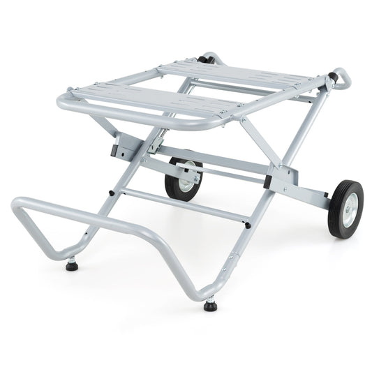 Portable Table Saw Stand, Heavy Duty, 8-Inch Rubber Wheels, Silver Garages Silver at Gallery Canada