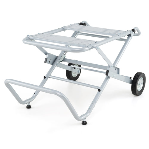 Portable Table Saw Stand, Heavy Duty, 8-Inch Rubber Wheels, Silver