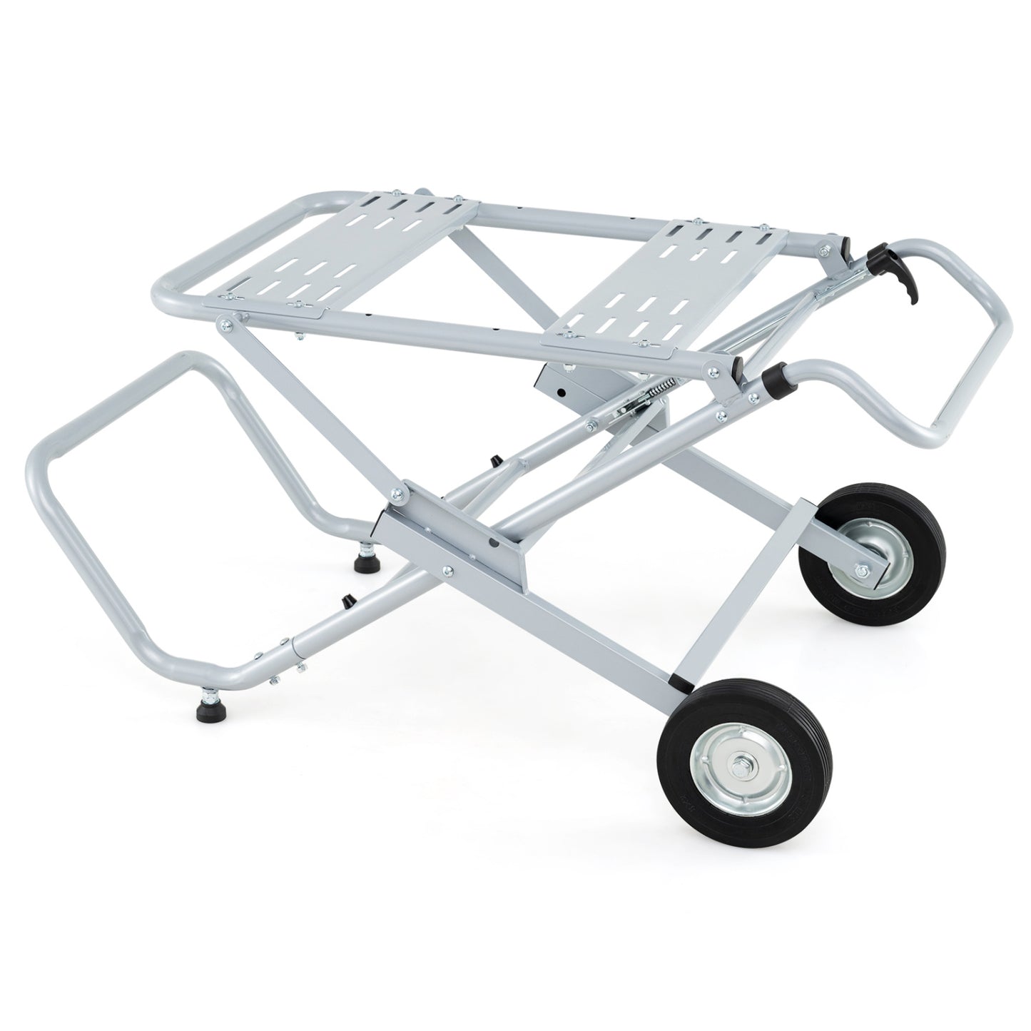 Portable Table Saw Stand, Heavy Duty, 8-Inch Rubber Wheels, Silver