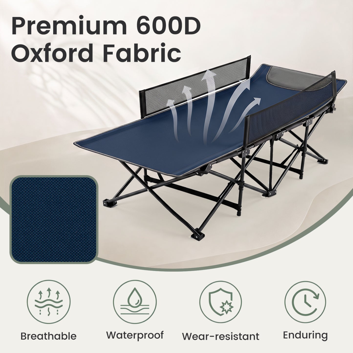 Portable Travel Toddler Cot Bed, Navy