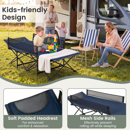 Portable Travel Toddler Cot Bed, Navy