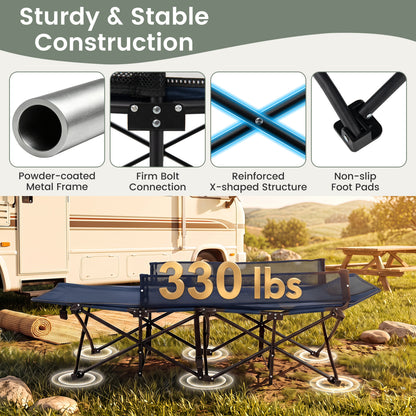 Portable Travel Toddler Cot Bed, Navy