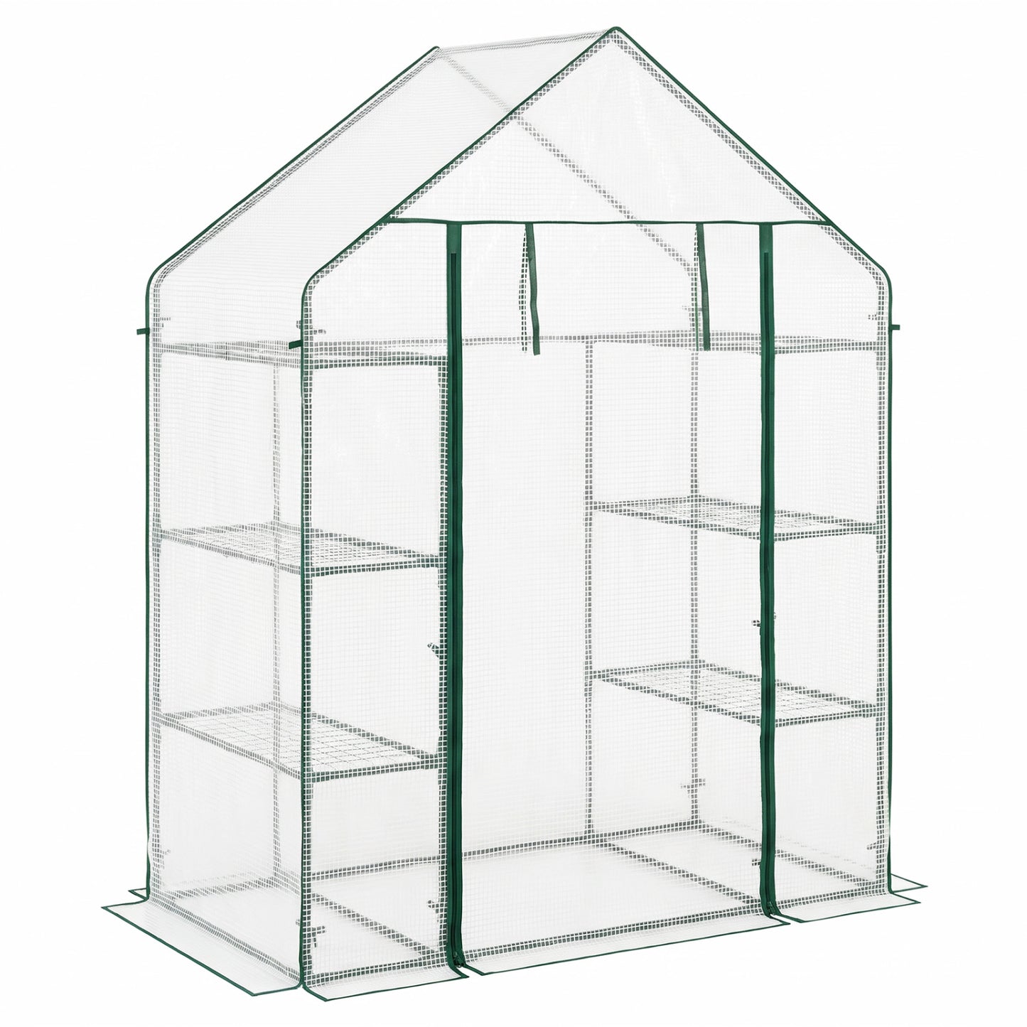 Portable Walk-In Greenhouse, 3 Tiers, 6 Shelves, White Greenhouses White at Gallery Canada