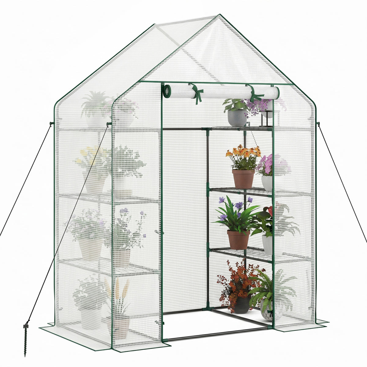Portable Walk-In Greenhouse, 3 Tiers, 6 Shelves, White Greenhouses White at Gallery Canada