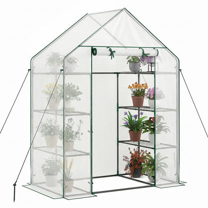 Portable Walk-In Greenhouse, 3 Tiers, 6 Shelves, White Greenhouses White at Gallery Canada