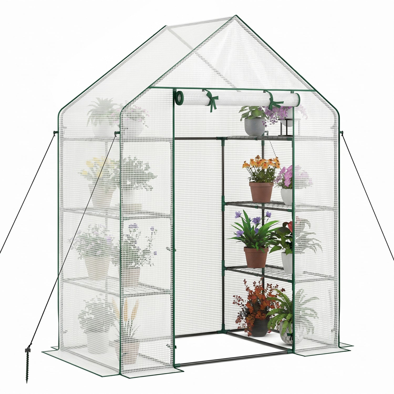 Portable Walk-In Greenhouse, 3 Tiers, 6 Shelves, White Greenhouses at Gallery Canada