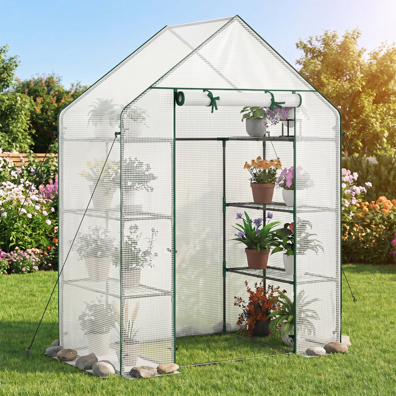 Portable Walk-In Greenhouse, 3 Tiers, 6 Shelves, White Greenhouses at Gallery Canada