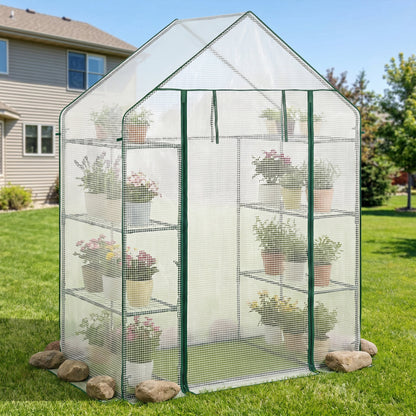 Portable Walk-In Greenhouse, 3 Tiers, 6 Shelves, White Greenhouses at Gallery Canada