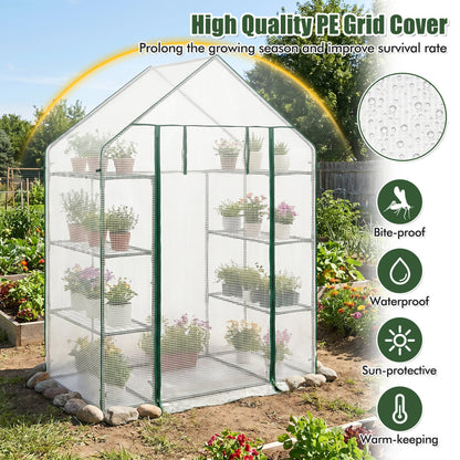 Portable Walk-In Greenhouse, 3 Tiers, 6 Shelves, White Greenhouses at Gallery Canada