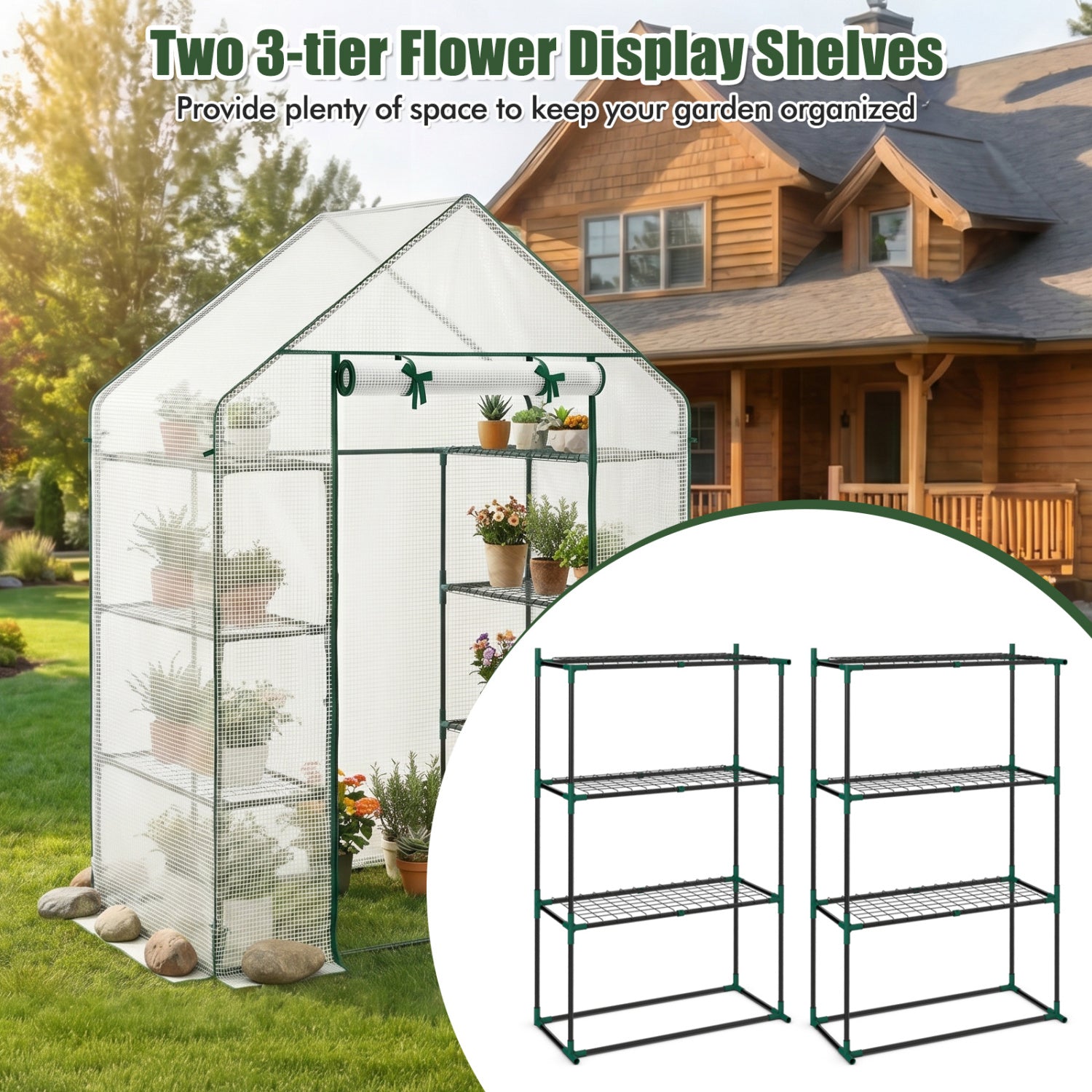 Portable Walk-In Greenhouse, 3 Tiers, 6 Shelves, White Greenhouses at Gallery Canada