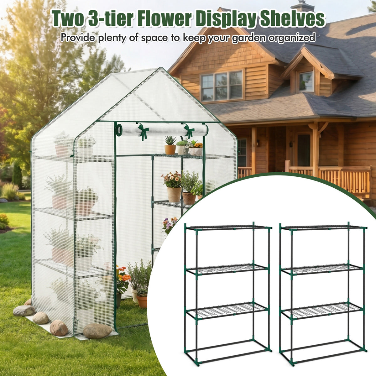 Portable Walk-In Greenhouse, 3 Tiers, 6 Shelves, White Greenhouses at Gallery Canada