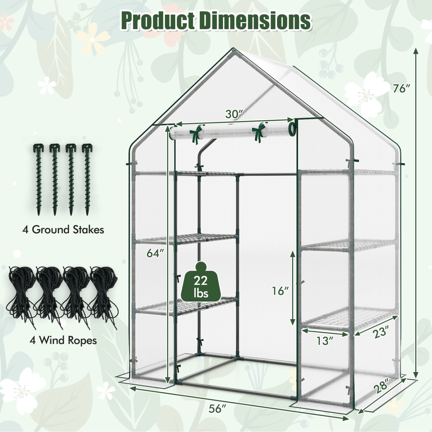 Portable Walk-In Greenhouse, 3 Tiers, 6 Shelves, White Greenhouses at Gallery Canada
