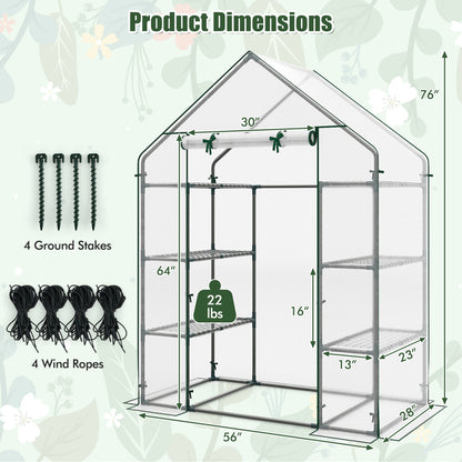 Portable Walk-In Greenhouse, 3 Tiers, 6 Shelves, White Greenhouses at Gallery Canada