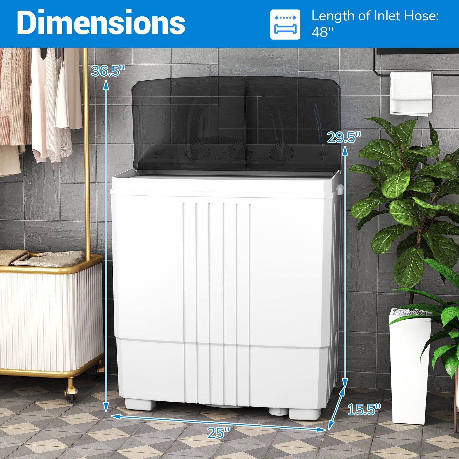 Portable Washing Machine for Dorms and Apartment, Black Washing Machines at Gallery Canada