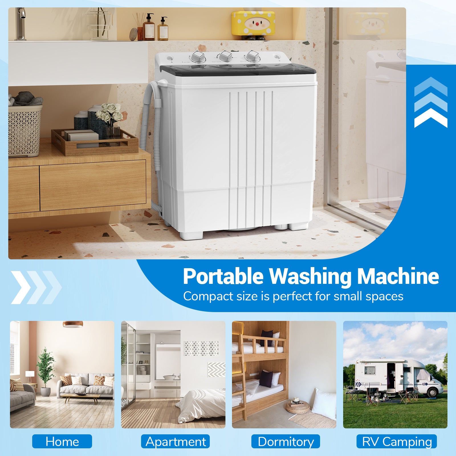 Portable Washing Machine for Dorms and Apartment, Black Washing Machines at Gallery Canada