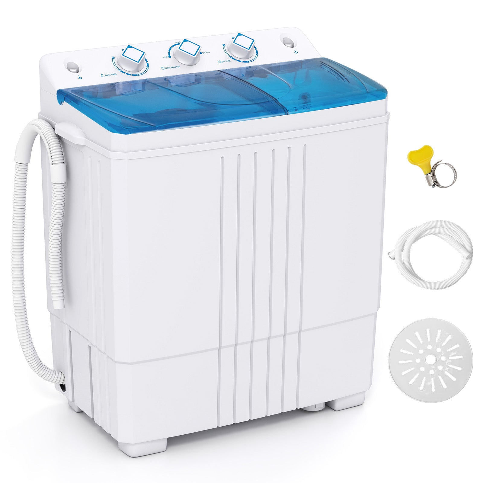 Portable Washing Machine with Built-in Drain Pump, Blue Washing Machines at Gallery Canada